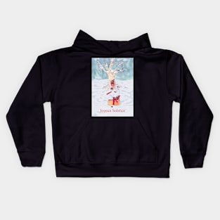 Woodland creatures + Joyeux Solstice Kids Hoodie